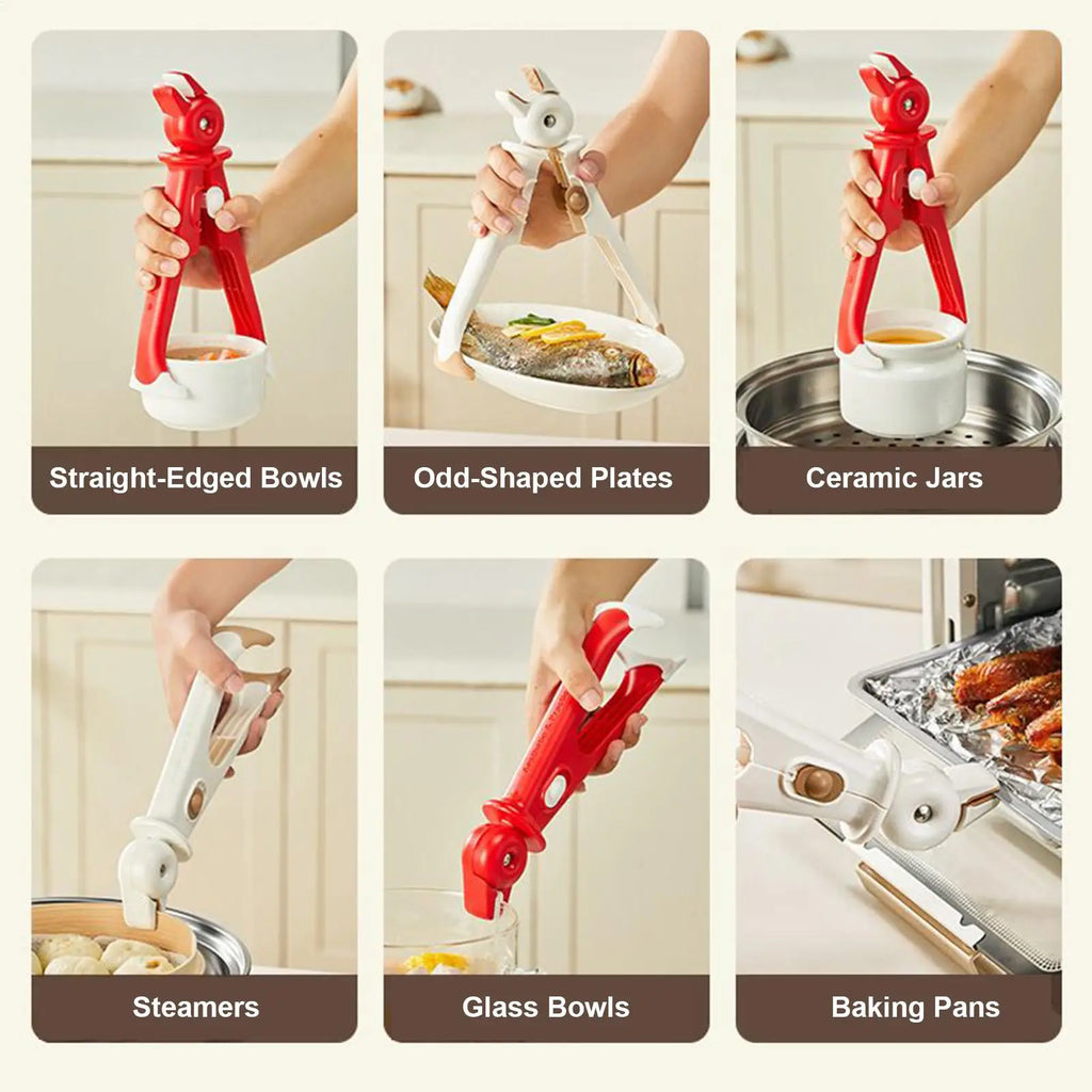 Plate Gripper Non-Slip Safe Clamp Hot Plate Grabber for Kitchen Gadgets Oven Counter Cooking Baking Air Fryer Dish Food Prep Zpaxo
