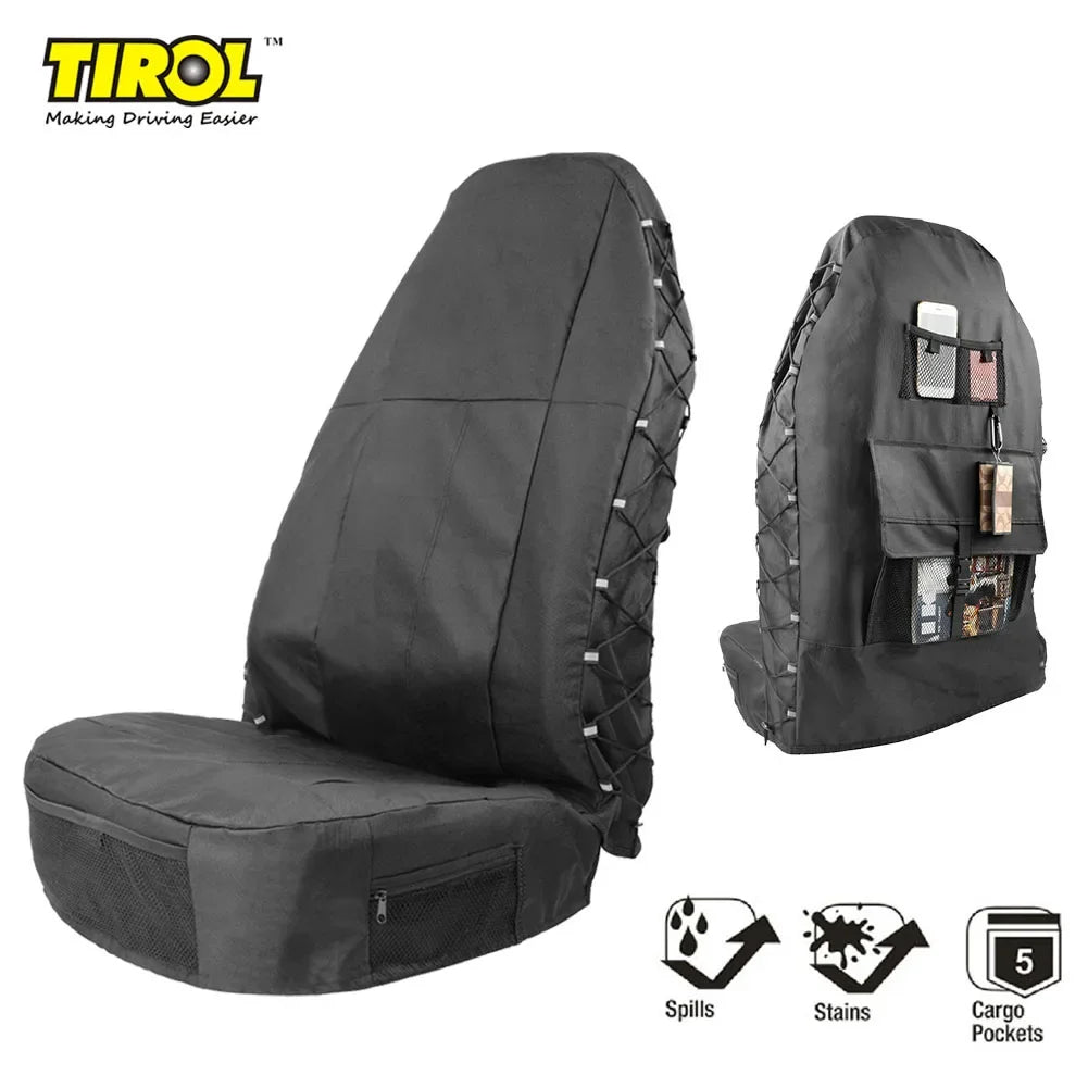 Universal Car Front Seat Covers 1PC Outdoor Parts Personal Adjustable with Seat Back Organizer Car Accessories for TIROL Zpaxo