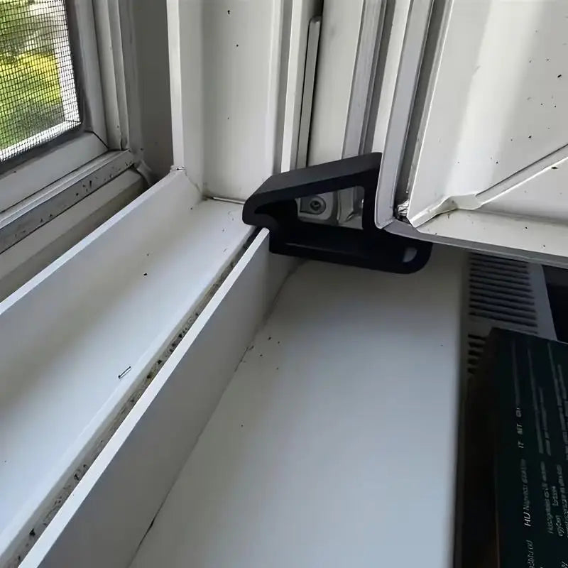 3PCS Window/Door Stopper, Easy-Install Plastic Holder for Home & Office, Prevents Sliding, White Zpaxo