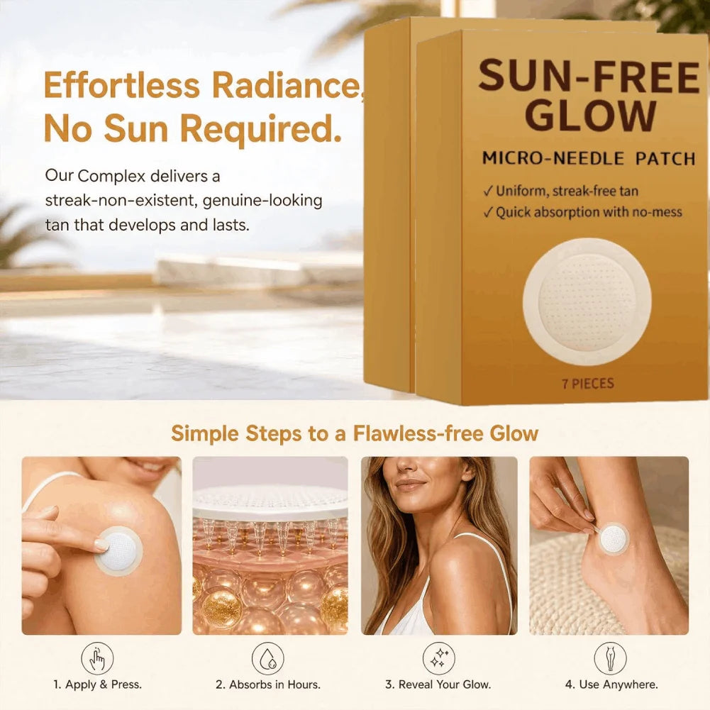 7-Piece Sunless Tanning Patches | Safe Micro-Needle Body Care Self Tanning Patches Zpaxo