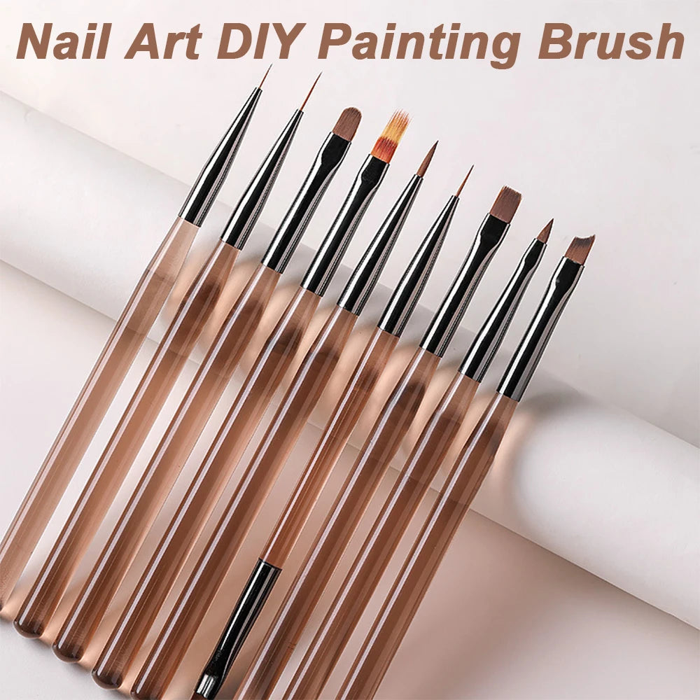 9-Piece Paint Brush Set – Nail Art, Watercolor & Oil Painting