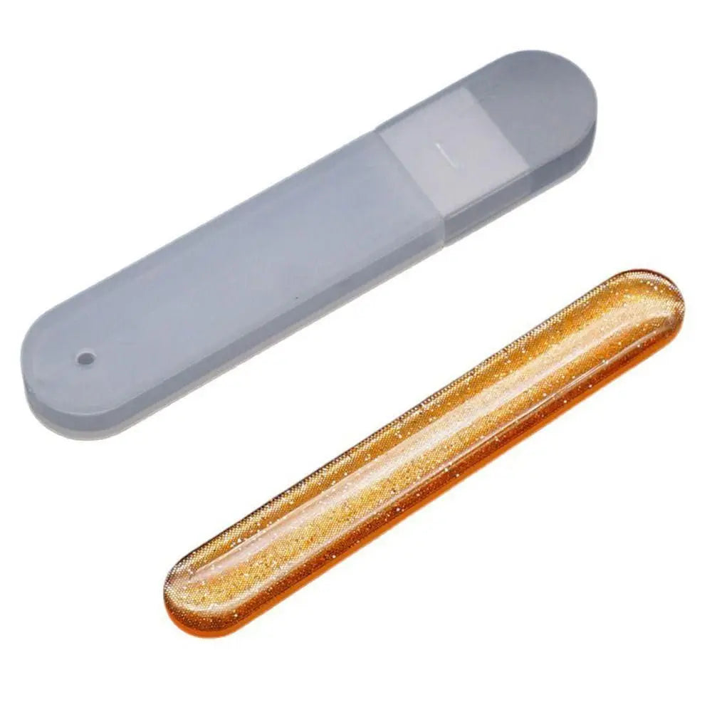 1Pcs Nano Glass Nail File Polisher Salon Manicure Tool Nail Polishing Strip with Storage Case Nail Art Polish Manicure Zpaxo orange