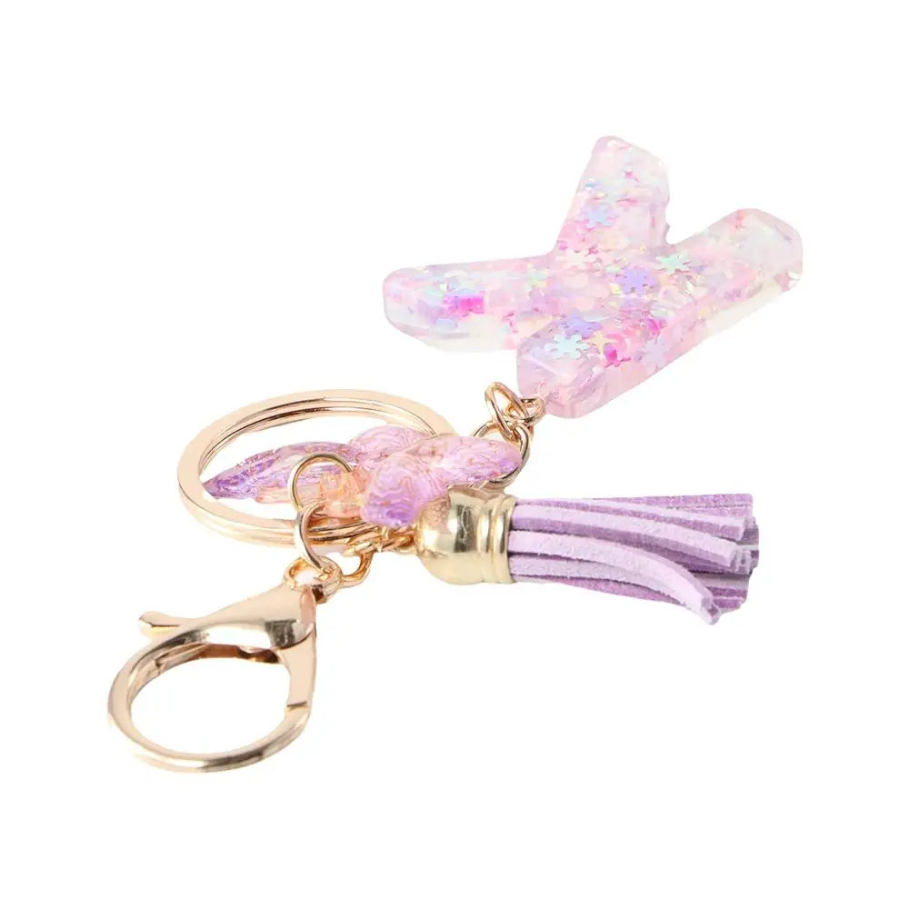 A To Z 26 A To Z 26 Alphabet Keyring Butterfly Purple Snowflakes Purple Snowflakes Letter Keychain Tassel Resin Birthday Gifts Zpaxo