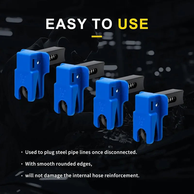 4-Pack Brake Line Plug & Fluid Stop Clamp Set – Universal