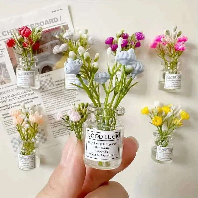 Glow in Dark 3D Mini Vase Fridge Magnets – Plant Pot Decor