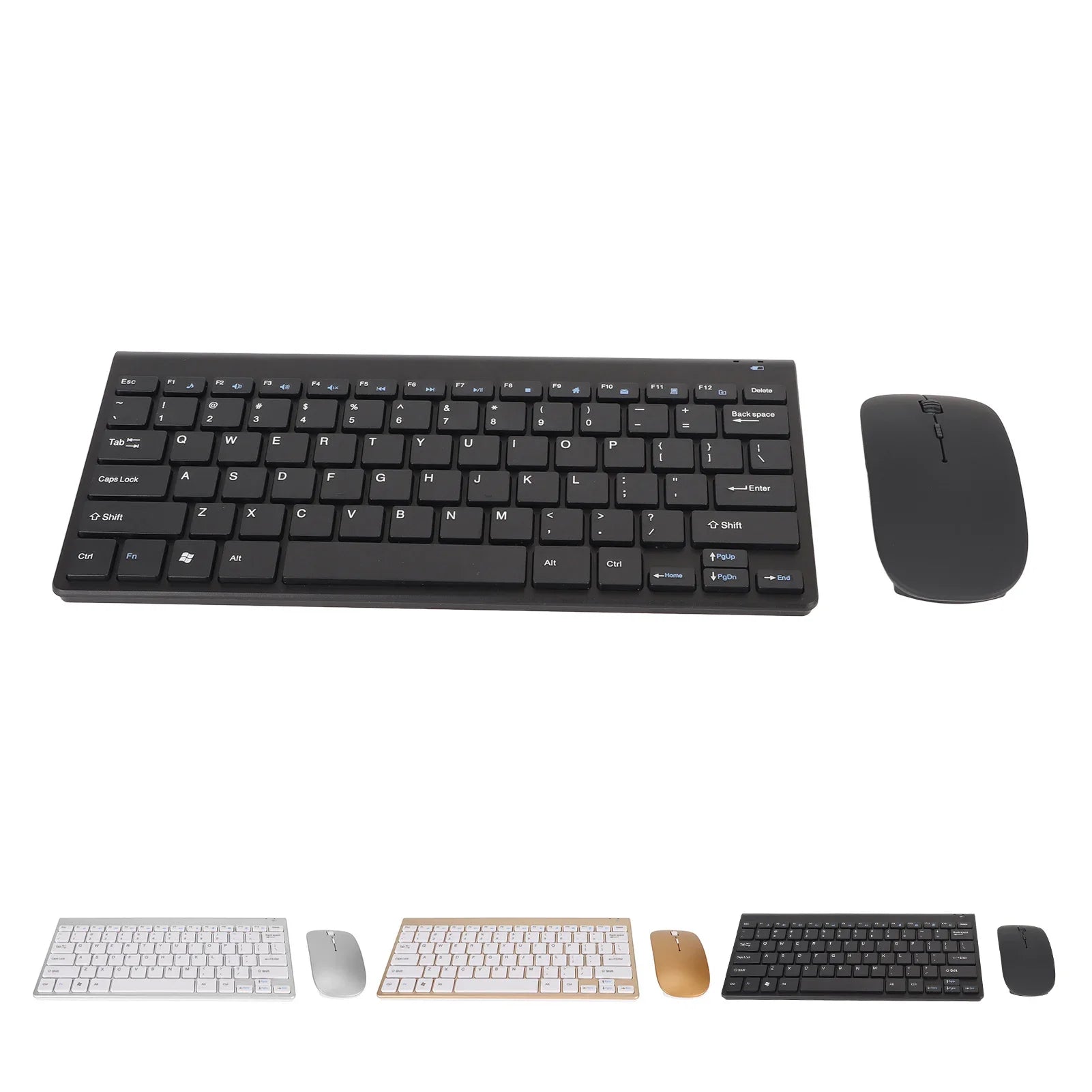 Wireless Keyboard Mouse Slim Key Combo Portable Beautiful Power Zpaxo