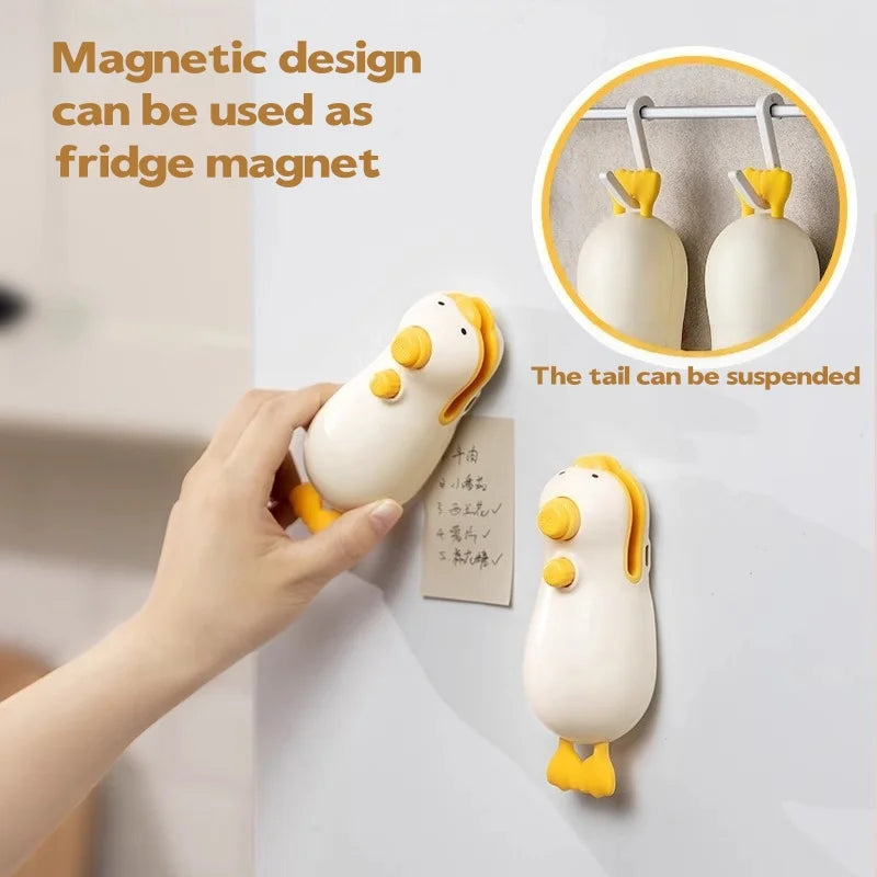 Cute Duck Rechargeable Handheld Sealer ABS Silicone 400mAh Portable
