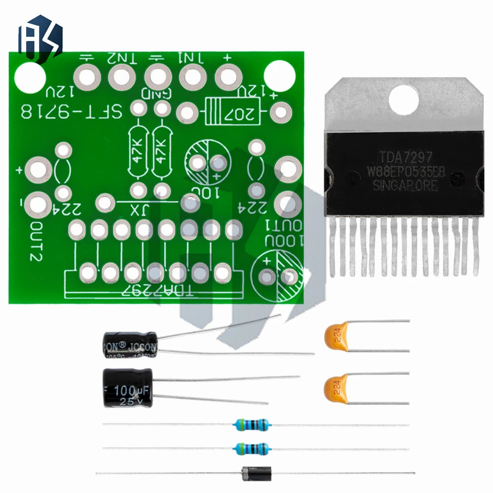 TDA7297 DC12V 2x15W Dual Channel Amplifier Board DIY Audio Amp Parts Zpaxo