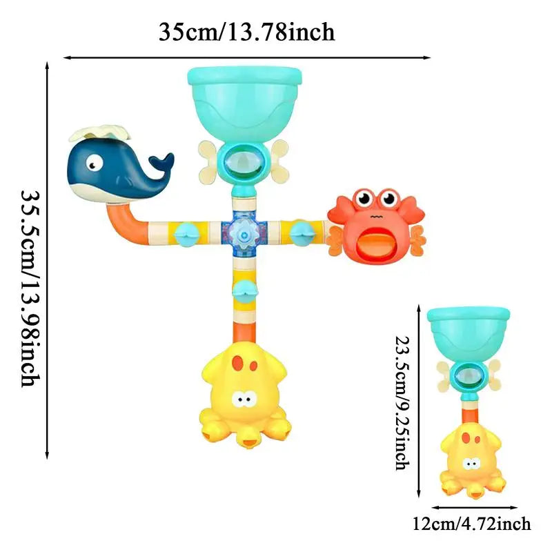 Bathtub Toys Waterwheel Bathing Toy Water Pipes Building Kit Games Education Bathroom Bathtub Shower Playset For Boys Girls Zpaxo