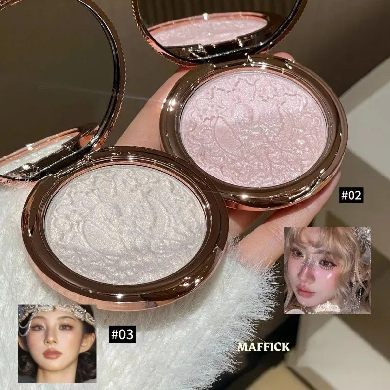 Diamond High gloss Highlighter Palette powder Natural Long-lasting Brighten Contour Radiant Skin Multi-Use Face Eye Cheek Makeup Zpaxo
