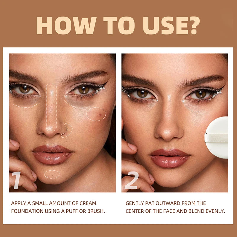 2-Color Foundation Concealer Palette - Creamy, Full Coverage, Long-Wearing for Contouring, Brightening & Natural 3D Face Makeup Zpaxo