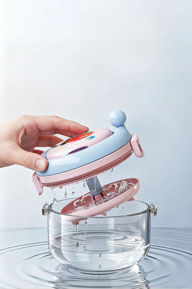 Dopamine 2-in-1 Hand cranked Toothpaste Cleaner with Mirror Child Orthodontic Retainer Denture Storage Box Zpaxo