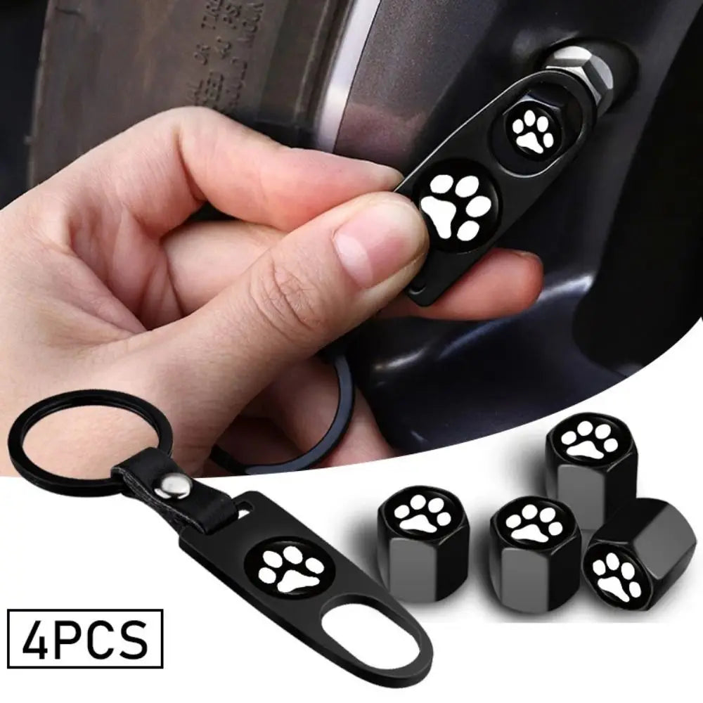 Cat's Paw Universal Fit Tire Valve Covers Cute Decorative Valve Covers Protects Stems Durable Valve Cap Car Zpaxo