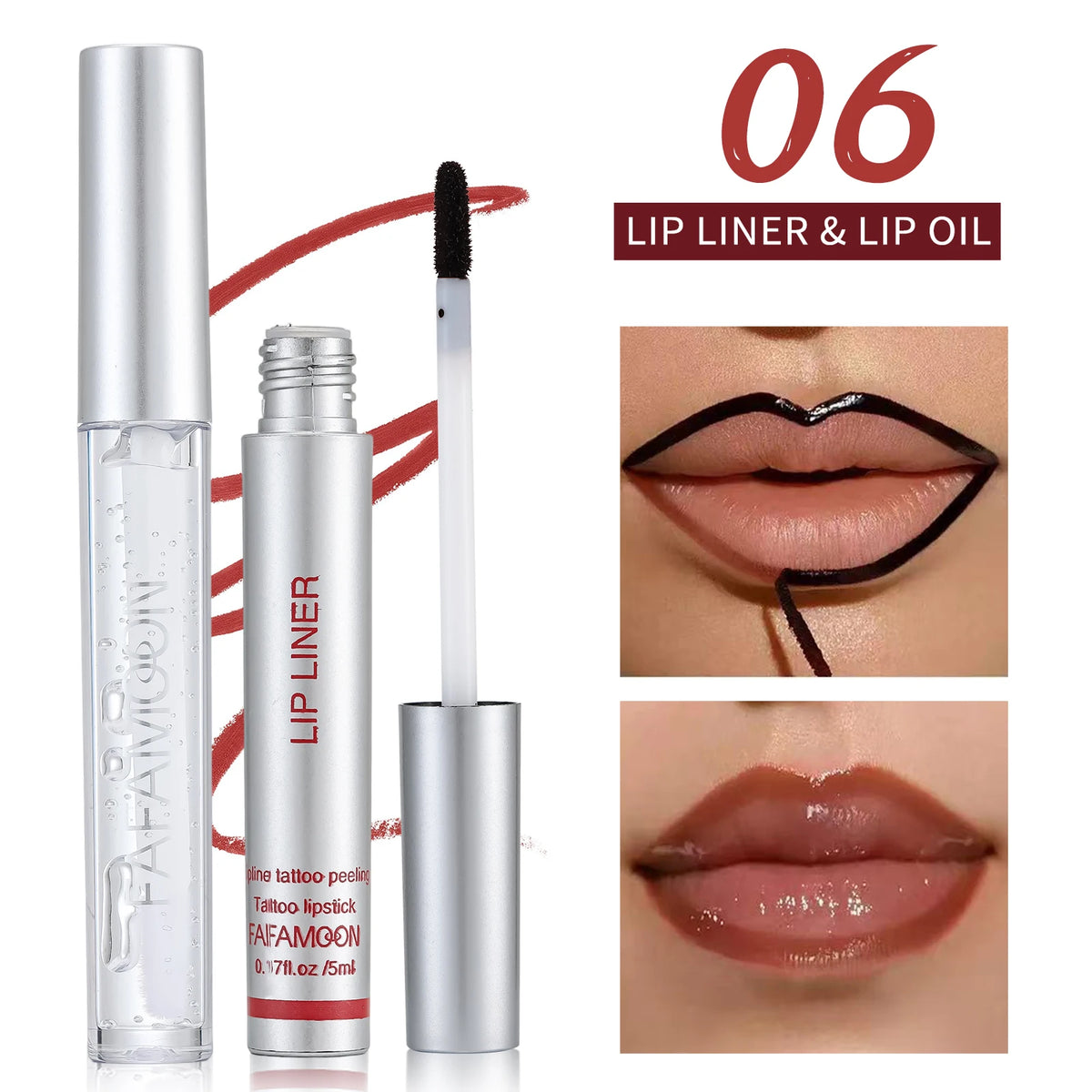 Tear-off Lip Liner Oil Moisturizing Lightweight Texture Long-lasting Zpaxo FA2609-06