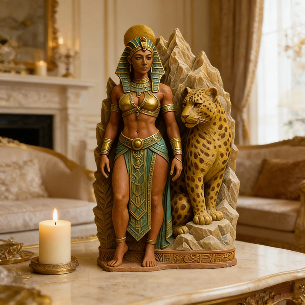 3D Egyptian Queen Leopard Silicone Mold – Candle, Soap & Resin