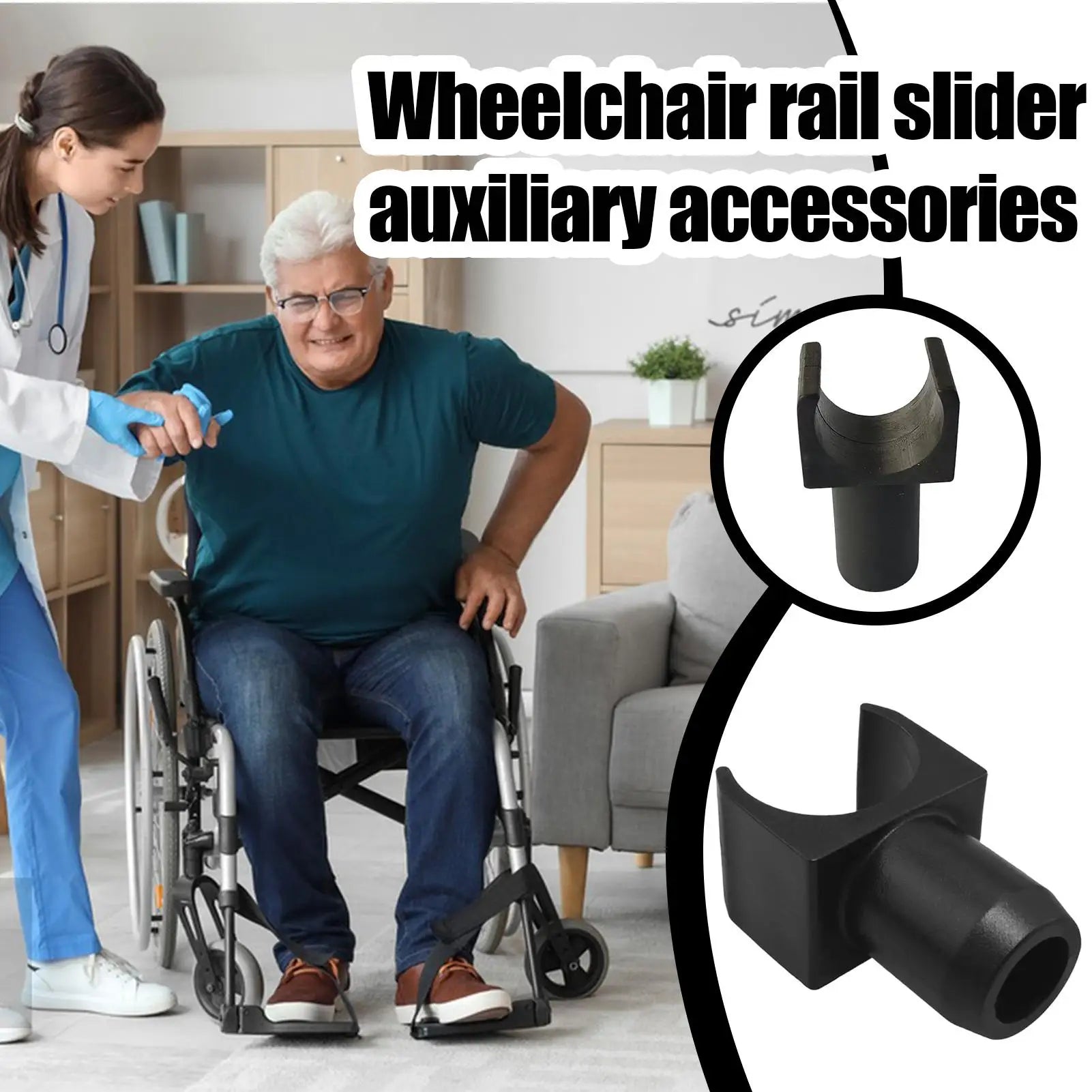 Plastics Wheelchair Seat Rail Guide Auxiliary U-shaped Slider Smooth