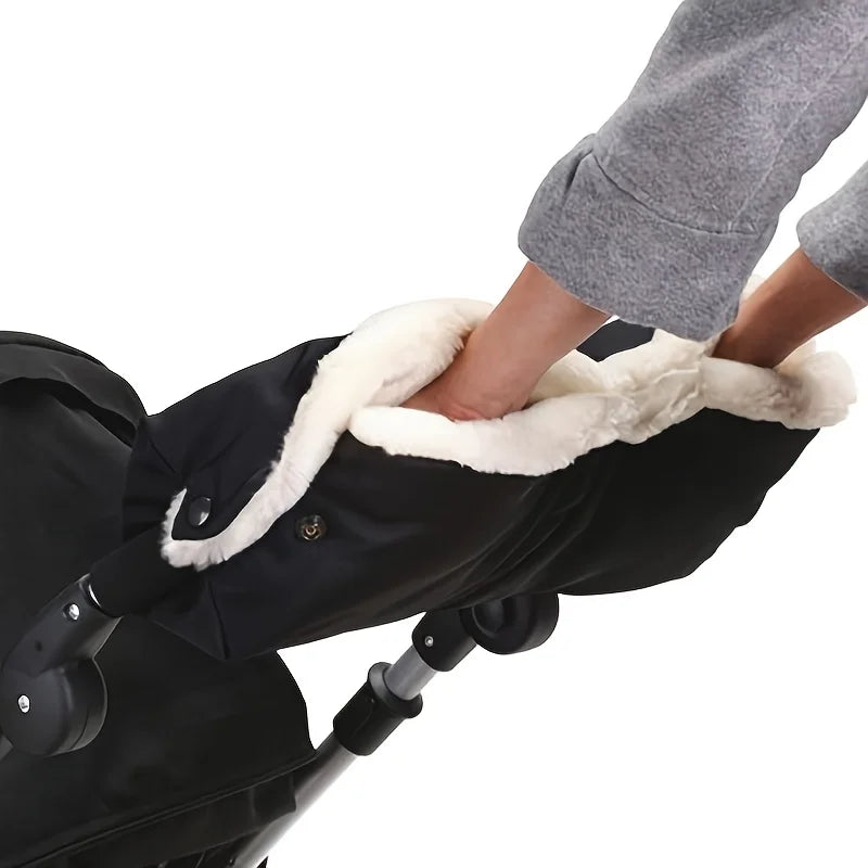 Stay-toasty Stroller Gloves Windproof Plush-lined Easy Clip-on Design