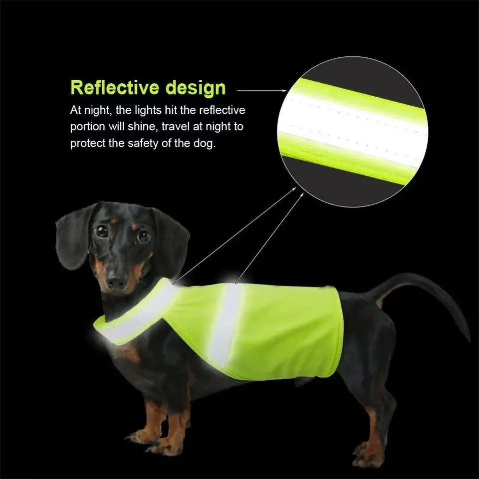 Hot selling fluorescent dog clothes big dog reflective safety clothing at night summer pet breathable vest Zpaxo orange pet vest2PC M