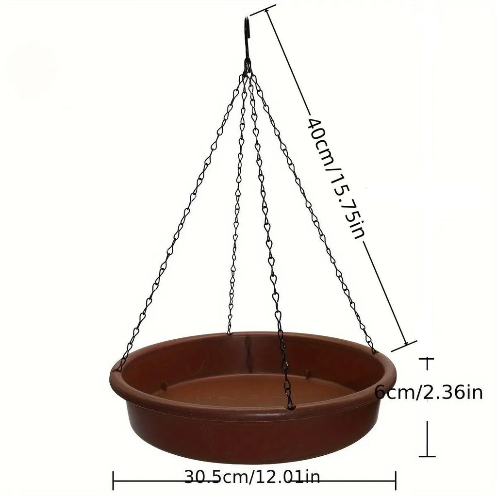 Outdoor Hanging Bird Feeder Bath Tray Plastic Water Drinker Garden