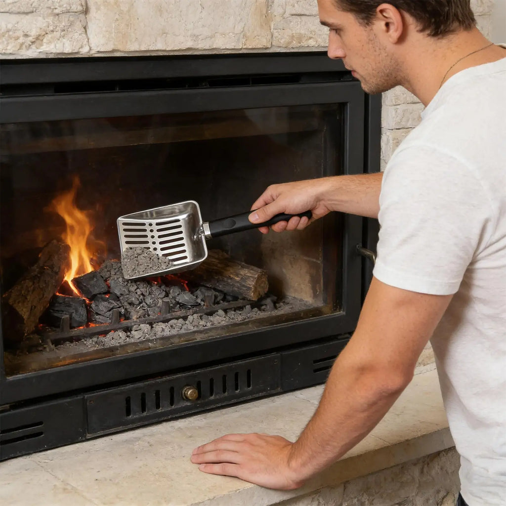 Fireplace Ash Sifter Heat Resistant Fire Pit Stainless Steel Hollow