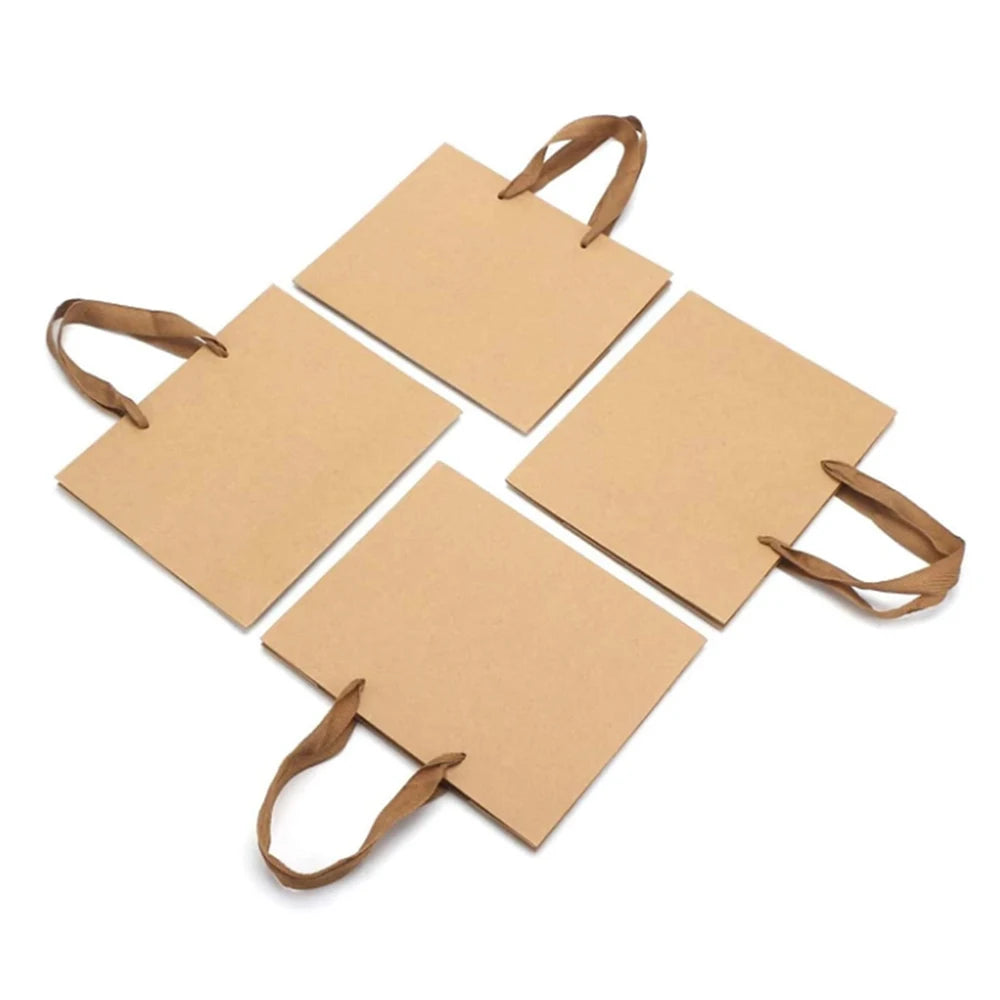 5/10Pcs Kraft Paper Gift Bags with Handles Shopping Bags for Wedding Birthday Christmas Party Favor Gift Packaging Zpaxo