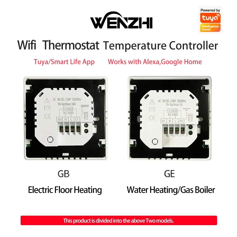 WiFi Thermostat Temperature Controller Water/Electric Floor Heating Gas Boiler GB/GE Smart Life Tuya Control Alexa Google Home Zpaxo