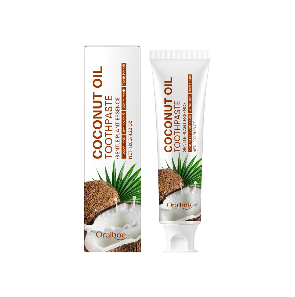 Coconut Oil Toothpaste Teeth Whitening Remove Tartar Cleansing Smoke Tea Stains Fresh Oral Breath Dental Corrector Brighten Care Zpaxo 120g boxed