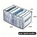 11 Compartment Underwear Organizer Home Collapsible Sock and Panty Storage Box Bra Organizing Breathable Mesh Drawer Organizer Zpaxo grey 7girds handle L as show