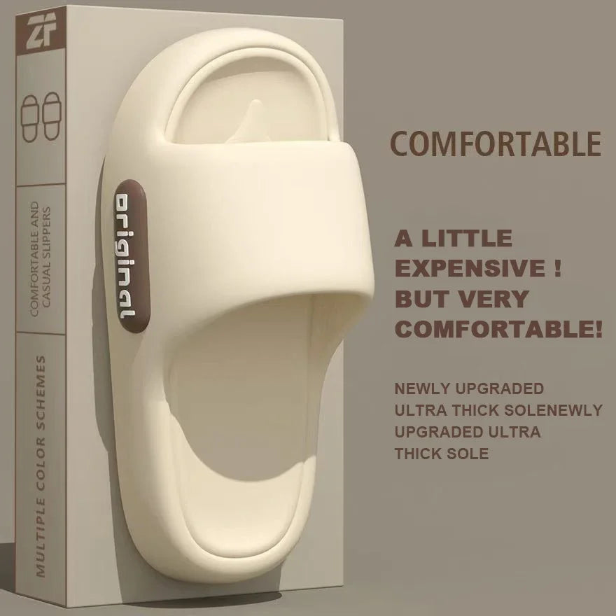 Women Comfy Solid Soft Sole EVA Pillow Slides Couple Non Slip Beach
