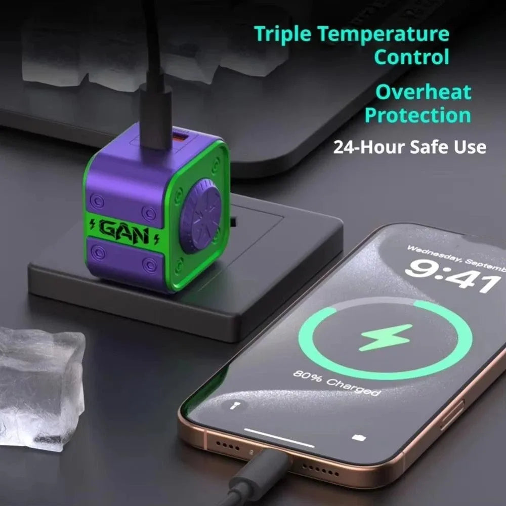 30W Power Gan Fast Charger USB-A Type-c Foldable Plug Fidget Spinner Zpaxo