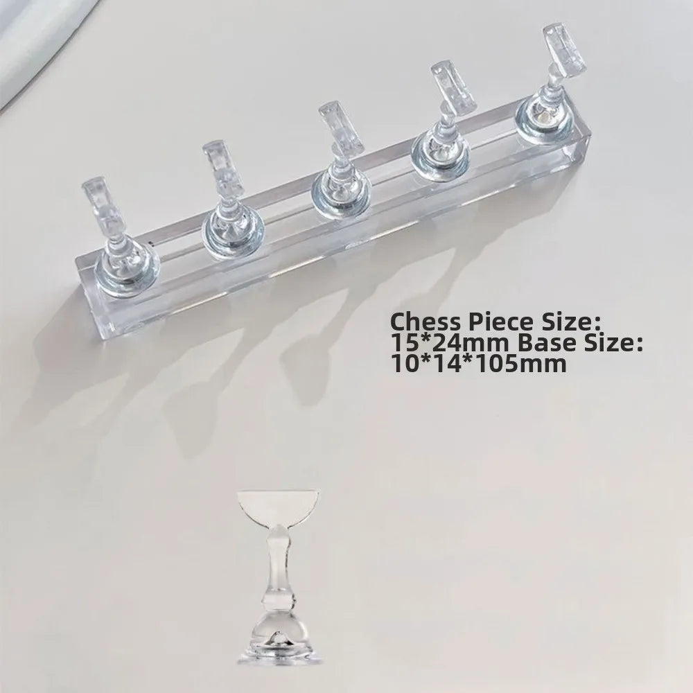 Multi-color Magnetic Nail Art Holder Reusable DIY False Tip Practice Zpaxo Transparent