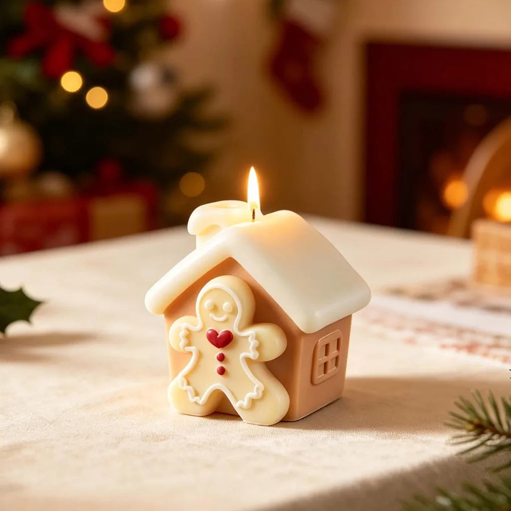 3D Gingerbread House Silicone Mold – Christmas Candle & Craft