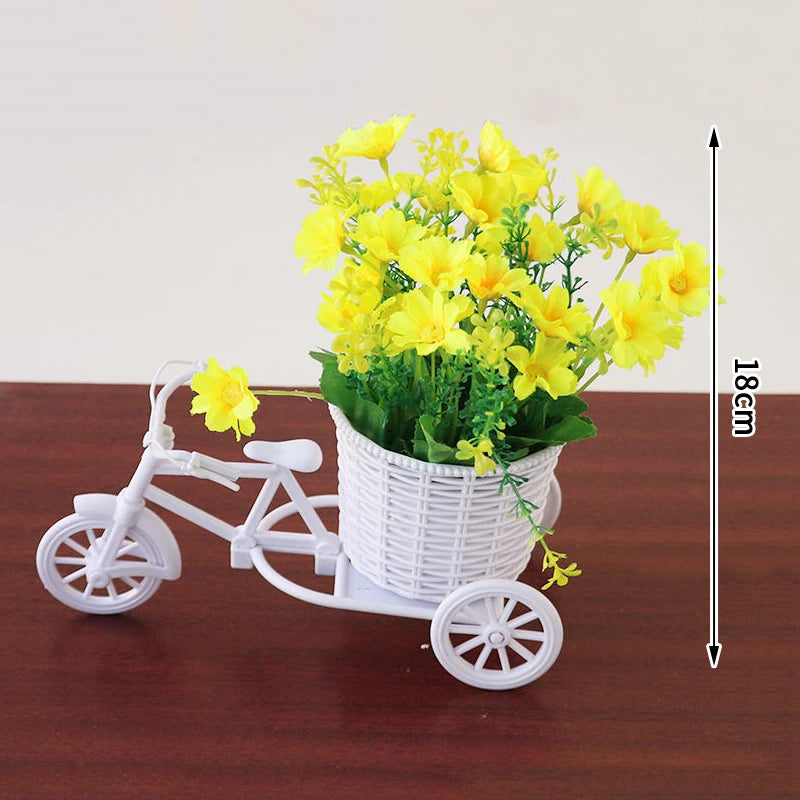 MRattan Flower Basket Vase Tricycle Bicycle Model Home Garden Wedding Zpaxo A5