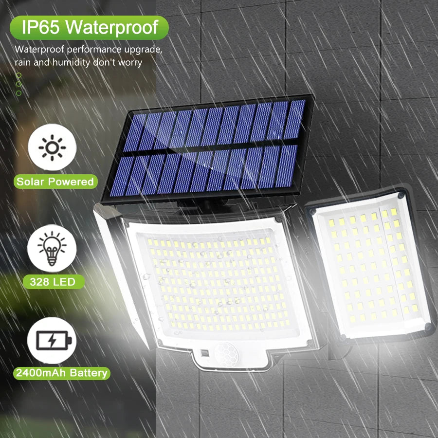 328/348 LED Solar Lights Outdoor Security Lights With Remote Control Motion Sensor Lights 270° Angle Flood Wall Lamp Waterproof Zpaxo