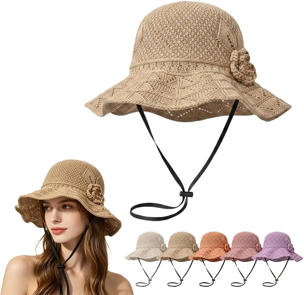 Elegant Woven Straw Sun Hat 2026 Hats Women Womens Packable Travel Zpaxo Khaki 1PC for 55-58cm