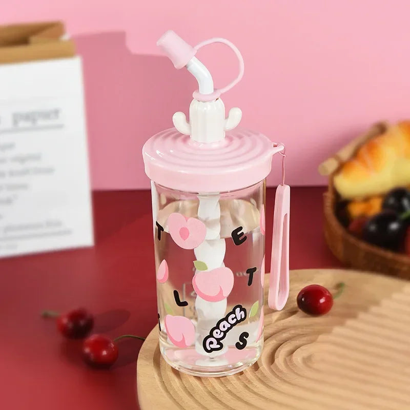 Hot Mixing Plastic Water Cup, Large Capacity Straw Cup, Student Portable and Easy To Use Cup, Dual-use Milk Coffee Gift liyi Zpaxo Pink