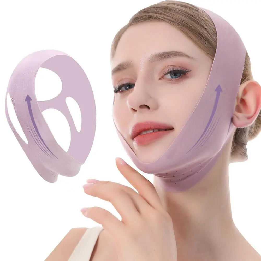 Portable Breathable Face Lifting Belt Resuable V Shaped Double Chin Zpaxo