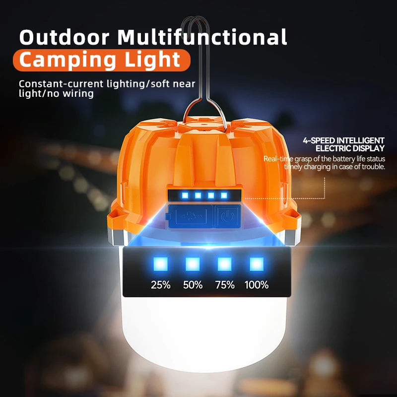 USB Rechargeable LED Camping Lantern – 800LM & Power Bank