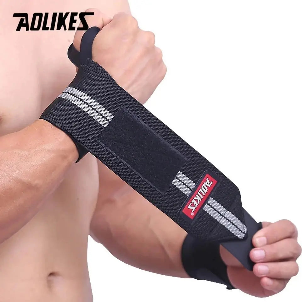 AOLIKES Wristband Wrist Support Weight Lifting Gym Training Brace Zpaxo Black with Grey