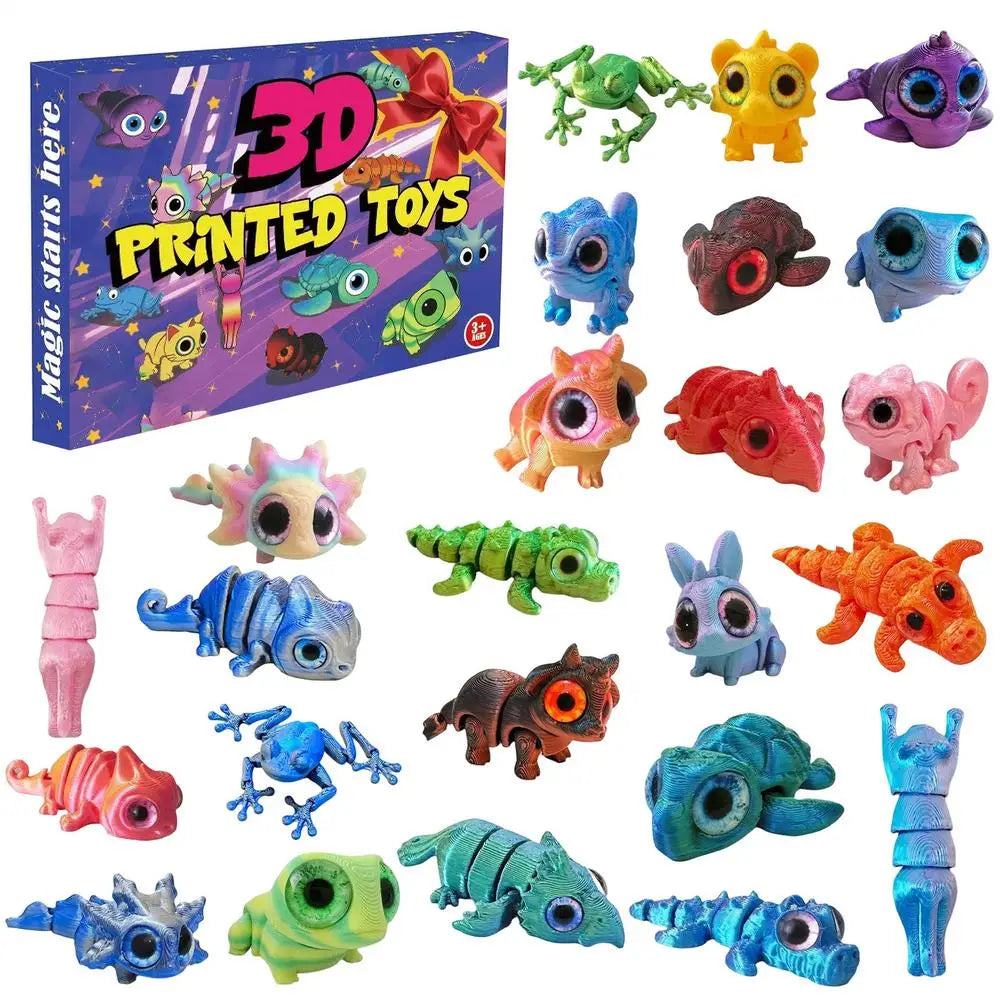 Christmas Countdown Calendar 24 Days 3D Printed Articulated Animal