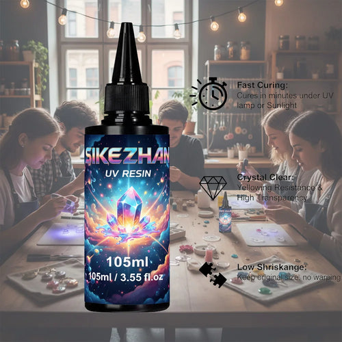 105g UV Resin Hard Type - Crystal Clear, Fast Curing UV Glue for DIY Jewelry Making, Craft Decoration, Casting & Molds. Zpaxo