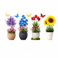 Artificial Potted Plant Wall Decals 3D Window Stickers Waterproof