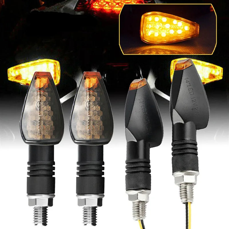 2 Universal Flashing Turn Signals Motorcycle LED Lights Rear Blinker