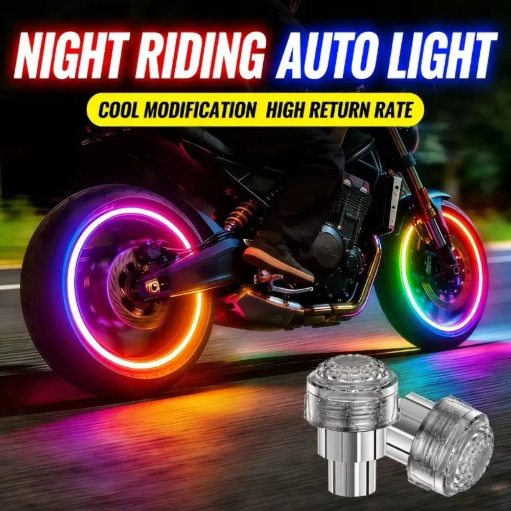Waterproof Tire Valve Caps Light Single Seven Colors Motion Sensor Zpaxo