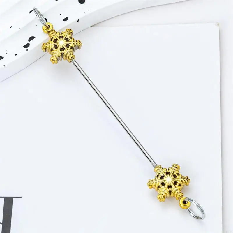 6 Metal Snowflake Ornament DIY Bead Crafts Christmas Tree Holiday