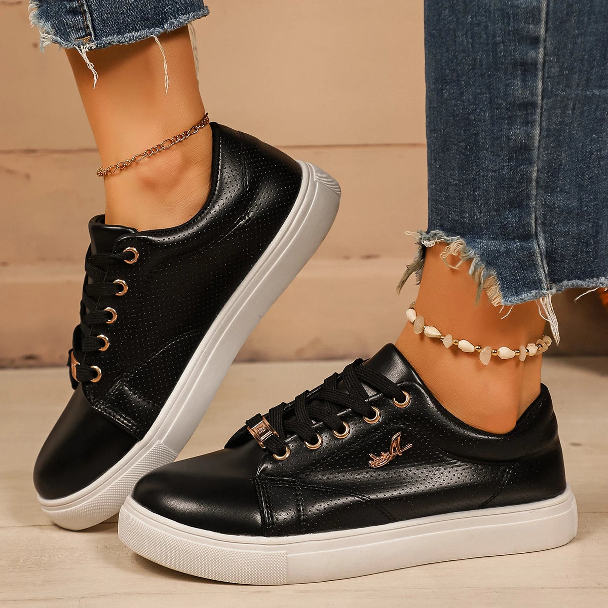 Women Sneakers Trend Soft Sole Walking Sneakers Spring Autumn Fashion Breathable Shoes Woman Comfortable Casual Sneakers Women Zpaxo black 36