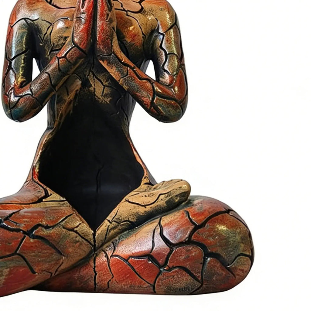 Meditation Statue Zen Candle Holder Resin Yoga Sculpture Tabletop