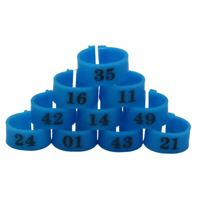 Bird Plastic Clip Rings Pigeon Colored Foot Ring No 1-50 4 Colors Zpaxo Blue 14mm