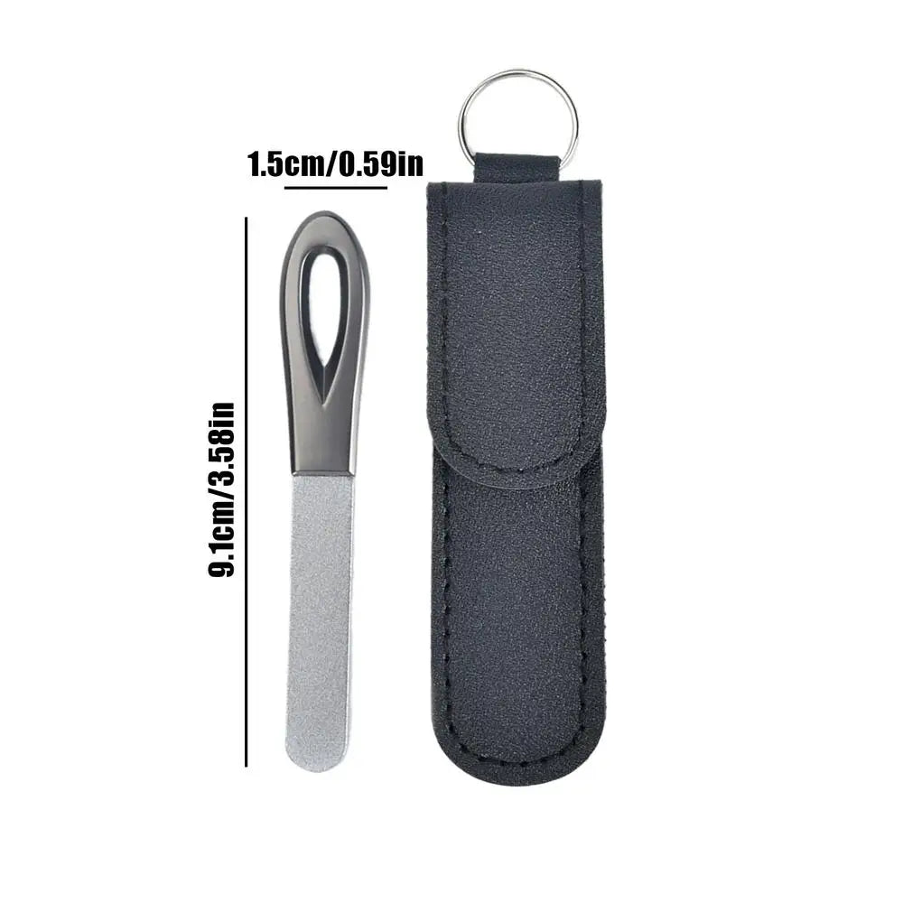 Metal Nail Files Women Double-sided Portable Tool Keychain Case File Zpaxo China Mainland Gray