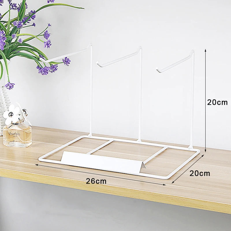 Desktop Iron Bracket Jewelry Showcase Rack Earring Necklace Hair Zpaxo A1